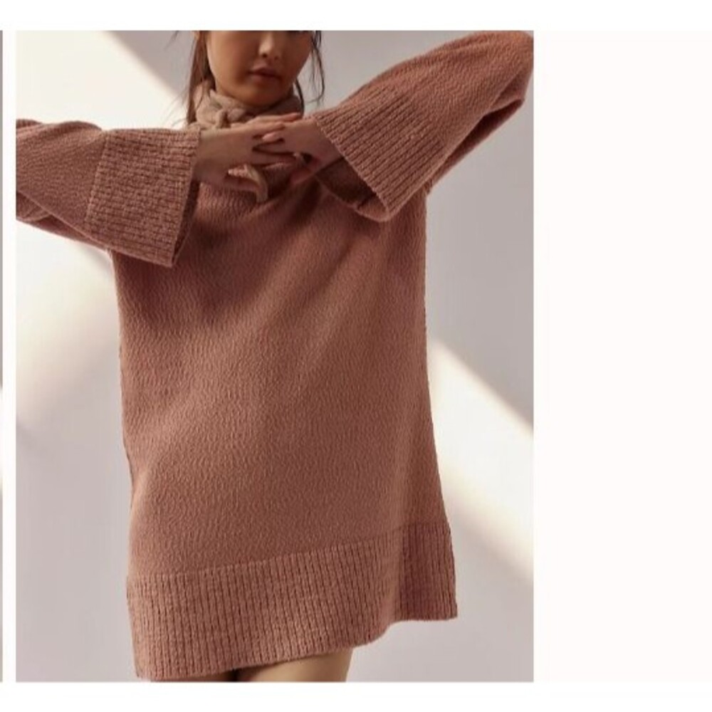 Free People FP Beach Melanie Sweater Tunic Brown Cocoa - Small